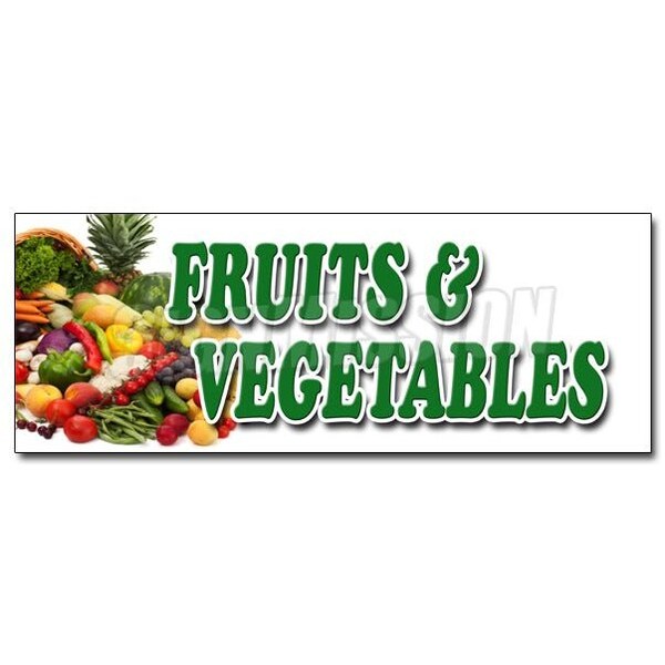 Signmission FRUITS & VEGETABLES DECAL sticker local locally grown organic just picked, D-12 Fruits & Vegetables D-12 Fruits & Vegetables - main